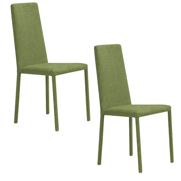 acquista Set 2 sedie Imbottite 45x52x91 cm In Tessuto Savoy Betty Plus Verde Lime