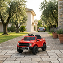 Macchina Elettrica per Bambini Ford Raptor 12V con Telecomando Bluetooth Luci LED e Tappetini Rosso
