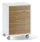 Cassettiera 3 Cassetti con Ruote 51x71x41 cm Ossido Bianco/Noce Stelvio