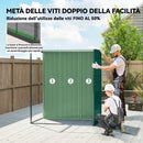 Casetta da Giardino 159x106x181 cm con Prese d'Aria e Porta Scorrevole in Metallo Verde      