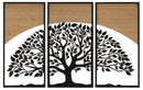 Pannello da Muro Arc Ferro e Wood Set 3pz 105x2x70 cm in Ferro e MDF Nero e Marrone      