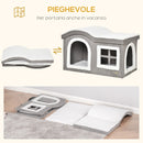 Cuccia per Gatti 63,5x37x40 cm in Legno e MDF Bianco e Grigio