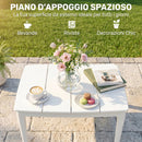 Tavolino da Caffè da Giardino 70x53x39 cm Bianco in PP Crema      