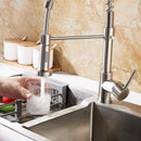 Rubinetto Cucina Miscelatore Monocomando Doccetta Estraibile a Molle in Ottone Anaconda Cromato