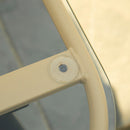 Set 4 Pezzi da Esterno 2 Sedie Divano 2 Posti e Tavolino con Piano in Vetro in Rattan PE Naturale e Crema   