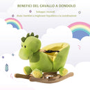 Drago a Dondolo per i Bambini in Legno Verde e Giallo 