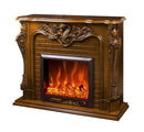 Camino Elettrico da Pavimento 116x150x33 cm Effetto Fiamma 1500W Artemida Noce
