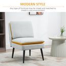 Poltroncina Imbottita 58x75x85 cm in Tessuto Grigio e Giallo