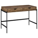 Scrivania Moderna 110x55x75 cm in Metallo e MDF Nero e Marrone
