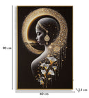 Stampa con LED su Tela Laccata con Cornice Inda 60x3,5x90 cm in Abete e Tela e Plastica      