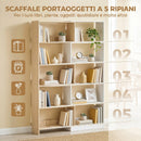 Libreria Angolare 67x67x163,7 cm a 5 Ripiani dal Design Modulabile e Salvaspazio in Legno Multicolore      