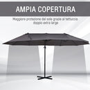 Ombrellone da Giardino 270x460x250 cm  Begsun Grigio