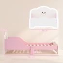 Letto Montessori per Bambini 3-6 Anni 143x77x60 cm con Bordi Rialzati in Legno Rosa      