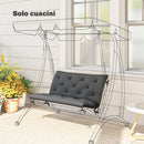 Cuscino da Giardino Stile Capitonné 100x98x8 cm con 6 Lacci in Cotone e Poliestere Grigio Scuro      