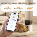 Distributore Automatico Cibo Gatti 4L WiFi 2.4G App Controllo con Registratore 10s Ciotola Bianco      