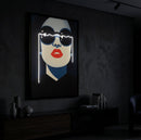 Stampa con LED su Tela Cecille 80x4x120 cm in Tela e Plastica e MDF Multicolor      