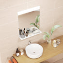Specchio da Bagno da Parete con Mensola 50x12x60 cm Bianca 