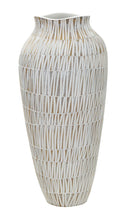 Vaso Resina Stiky Ø23x50 cm in Resina Oro e Bianco      
