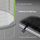 Rete di Protezione per Trampolini a 8 Pali con Ingresso con Cerniera Ø366x180 cm in PE Nero e Verde
