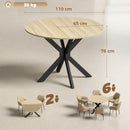 Tavolo Rotondo a Ribalta Pieghevole Ø110x76 cm per 2-6 Persone in Legno e Acciaio Color Legno      