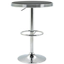 Tavolino da Bar Ø65x66-90 cm in Metallo e Similpelle Nero