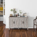 Credenza Stile Rustico Mobile Basso Multiuso 4 Ante 120x37x75 cm Grigio  