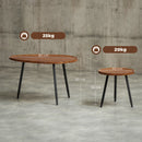 Set 2 Tavolini da Salotto Sovrapponibili in MDF e Gambe in Metallo Colore Legno Scuro    