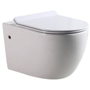 Coppia di Sanitari WC e Bidet Sospesi Filo Muro in Ceramica 36,5x56x37cm Bianco
