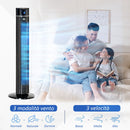 Ventilatore a Colonna 60W con 3 Velocità Ø32x106,8 cm 3 Modalità e Timer 8h in ABS Nero