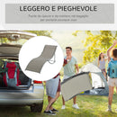 Set 2 Lettini Prendisole Pieghevoli 61x165x63 cm in Alluminio e Textilene Nera e Cachi