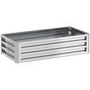 Letto per Orto Rialzato 120x60x30,5 cm a Fondo Aperto con Rivestimento in Acciaio Zincato Argento      