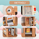 Cucina Giocattolo per Bambini 63x35x84 cm con 58 Accessori Grigio e Marrone