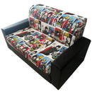 Divano 2 Posti Divanetto Attesa Design in Similpelle e Tessuto Renier Kube Comics Color