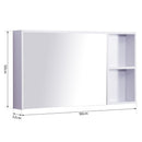 Specchio Armadietto da Bagno Pensile Bianco 90x50x12 cm 