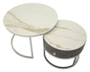 Tavoli da Caffè Greys Coppia Ø70x45 cm - Ø50x40 cm in Pino e MDF e Metallo      