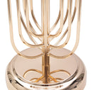 Lampada da Tavolo Krista Ø28x55 cm in Ferro PVC e Tessuto Oro e Rosa