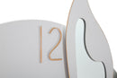Orologio Glam Farfalla Bianco 66x4,5x64 cm in Ferro MDF e Specchio Bianco