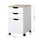Cassettiera Portadocumenti da Ufficio in Legno Bianco 33x45x60 cm 