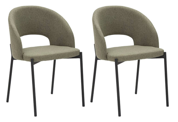 online Set 2 Sedie Helsinki 51x80x53 cm in Tessuto Verde/Nero