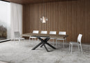 Tavolo Allungabile 120-224x90x77 cm Volantis Tortora Telaio Antracite 