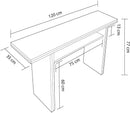 Console Apribile a Libro 120x35x77 cm in Legno Bianco e Cemento