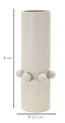 Vaso Ceramica Bubbles Ø15,5x41 cm in Ceramica Crema      