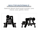 Panca per Addominali Multifunzione Inclinata Regolabile in Acciaio Nera