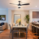 Ventilatore da Soffitto 3 Pale e Lampada LED Ø132x43 cm 6 Velocità Marrone