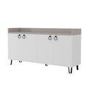 Madia 4 Ante 140x36x80 cm in MDF Dea Bianco
