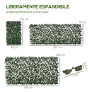 Arella Siepe Sintetica Artificiale a 2 Sezioni 200x100 cm da 356 Foglie di Edera Verde e Marrone    