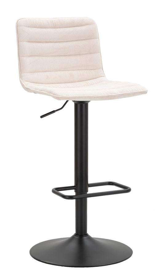 sconto Sgabello Bar High Bianco 43x49,5x85,5 cm in Ferro e Compensato e Spugna e Poliestere Nero e Bianco