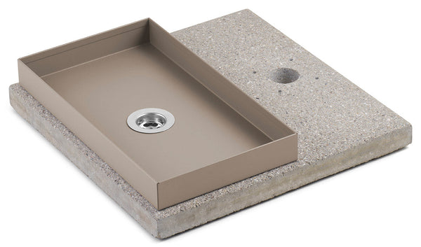 Base con Vaschetta per Fontane con Ghiera Piccola 40x40x5 cm in Cemento Belfer 42/BSE/6 Tortora sconto