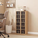 Set 2 Librerie Porta CD 21x22,5x88,5 cm 6 Ripiani Regolabili per 204 CD in Legno Naturale      