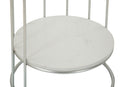 Tavolinetto Towery Ø40x76 cm in Ferro e Marmo Argento      